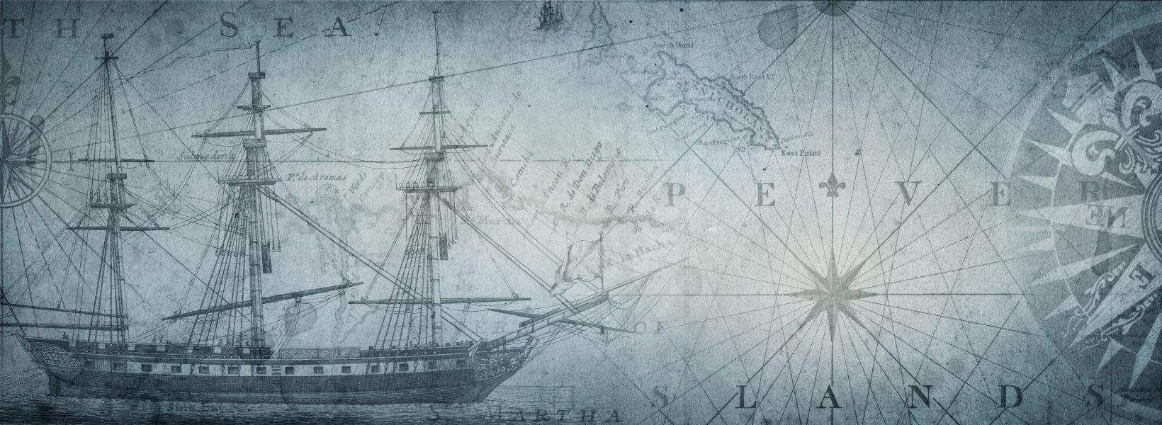 Old,Sailboat,,Compass,And,Ancient,Map,Historical,Background.,A,Concept