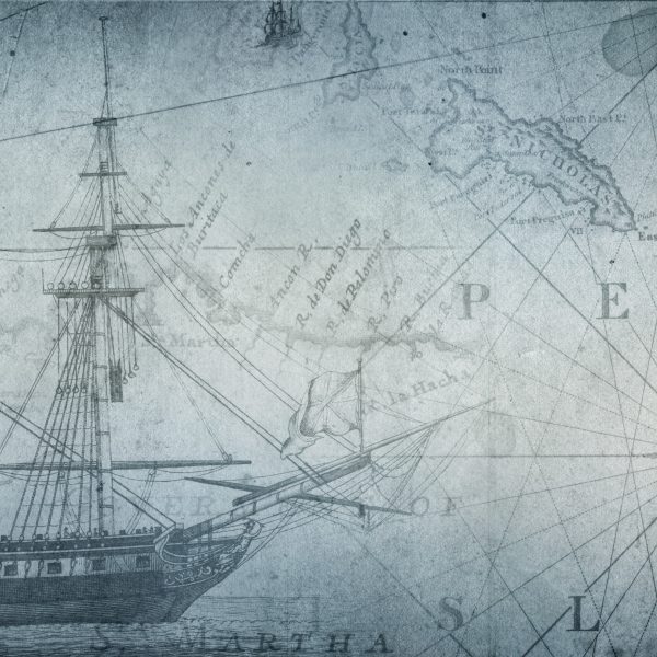 Old,Sailboat,,Compass,And,Ancient,Map,Historical,Background.,A,Concept